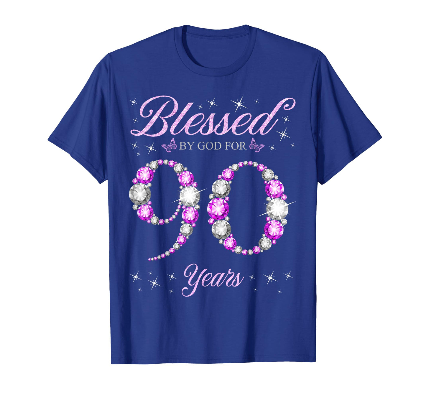 Blessed By God For 90 Years Old 90th Birthday B-Day Party T-Shirt