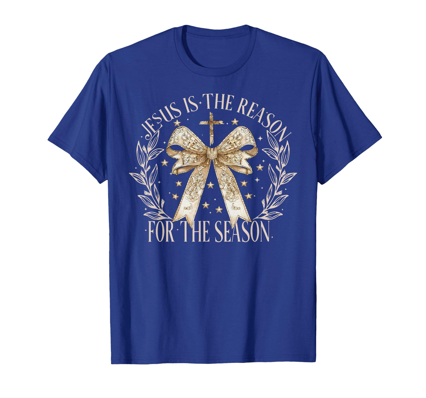 Jesus Is The Reason For The Season Christmas Coquette Bow T-Shirt