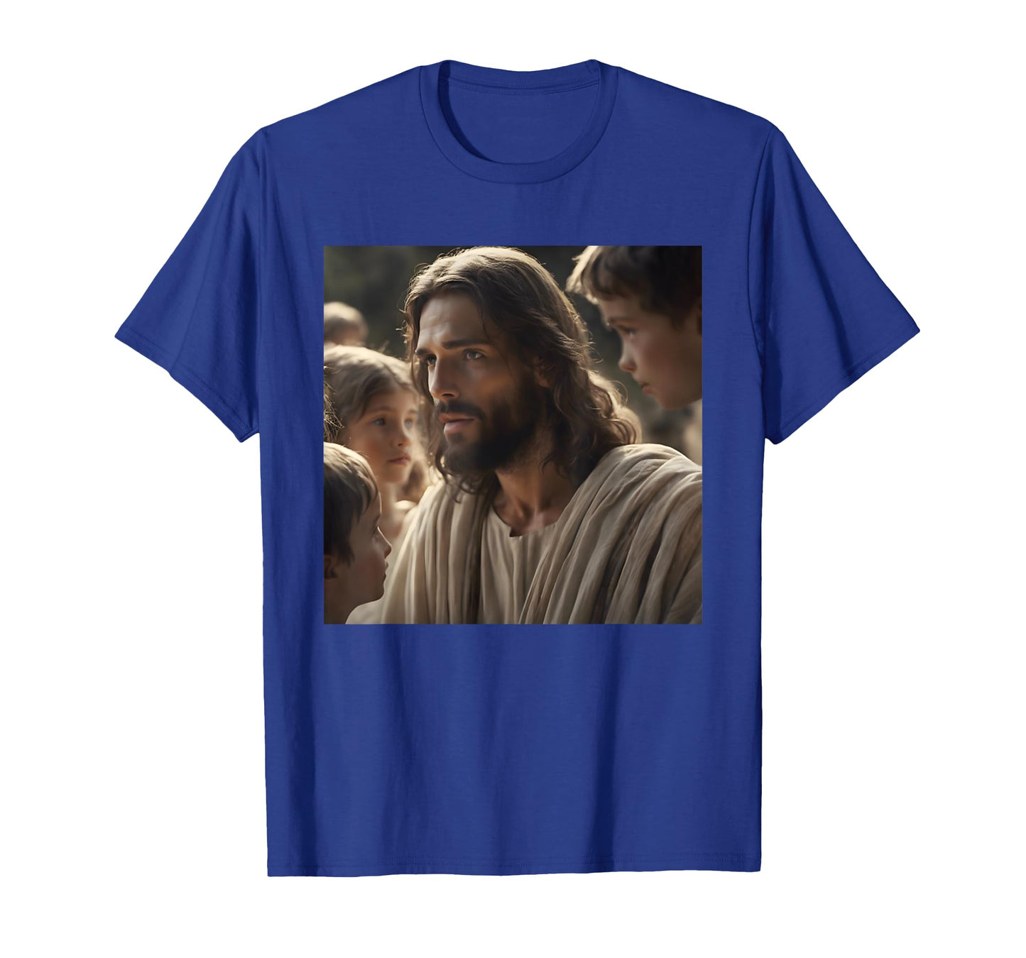 Vintage Jesus With Kids Face Of Jesus Portrait Christ T-Shirt