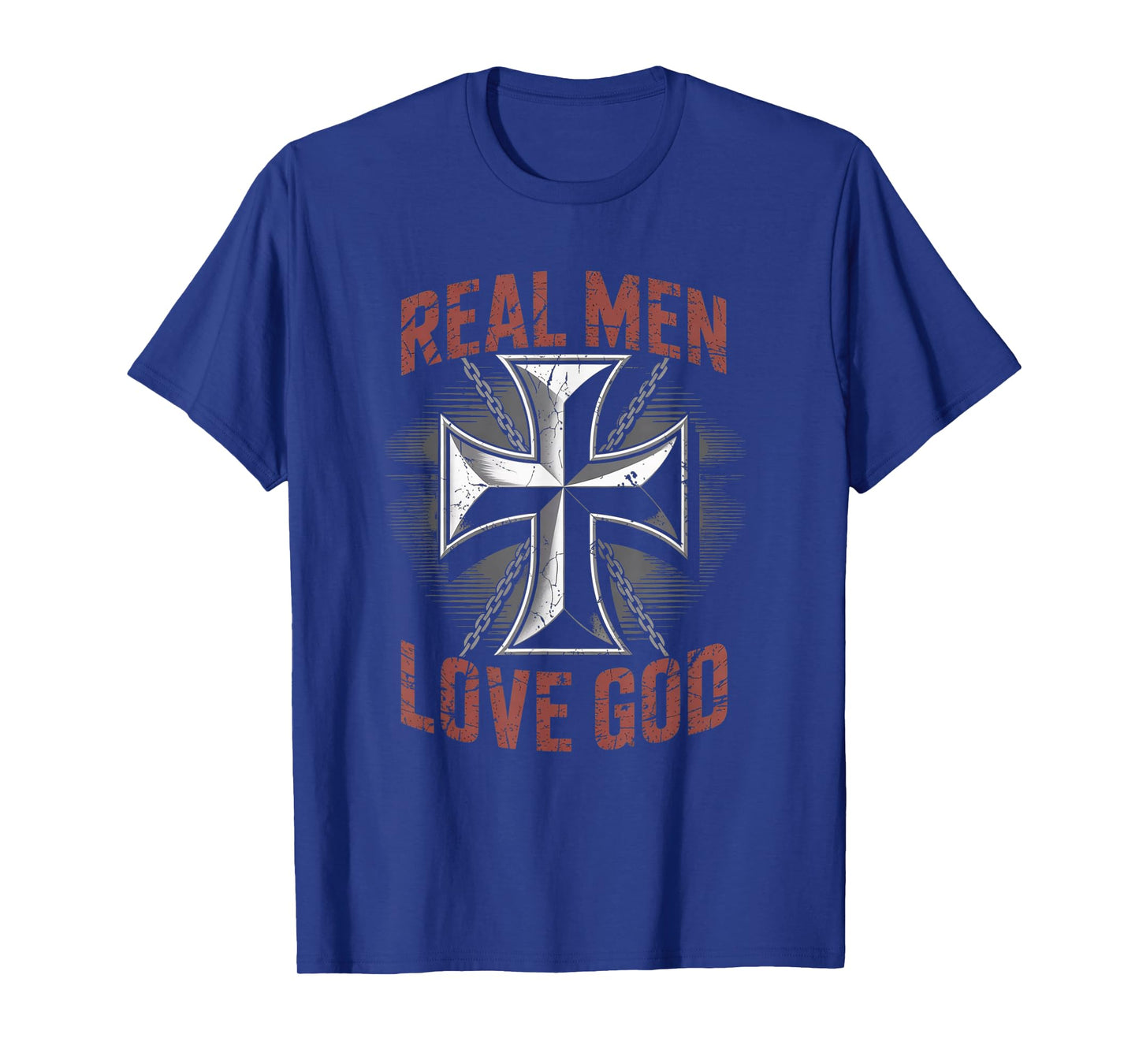 Real Men Love God Retro Christian Cross Joshua 24:15 T-Shirt