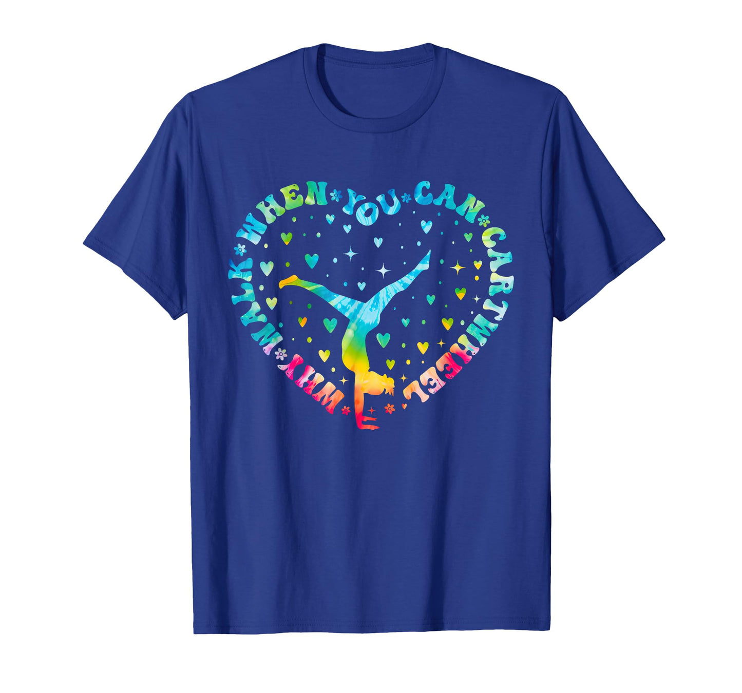 Tie-dye Heart Cartwheel Gymnastics Cheerleader Gymnast Girl T-Shirt