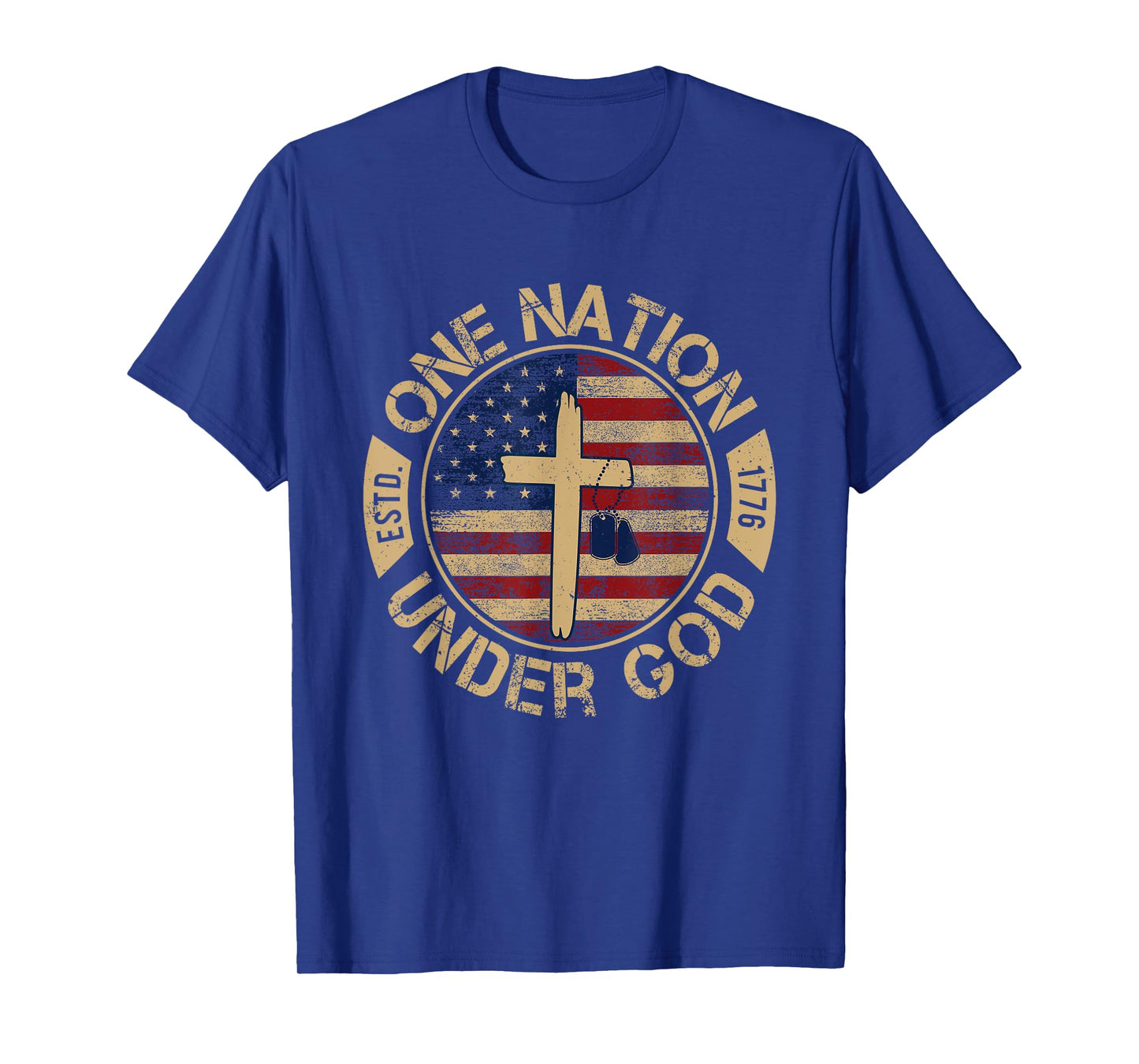 One Nation Under God Flag 4th Of July Patriotic Christian T-Shirt