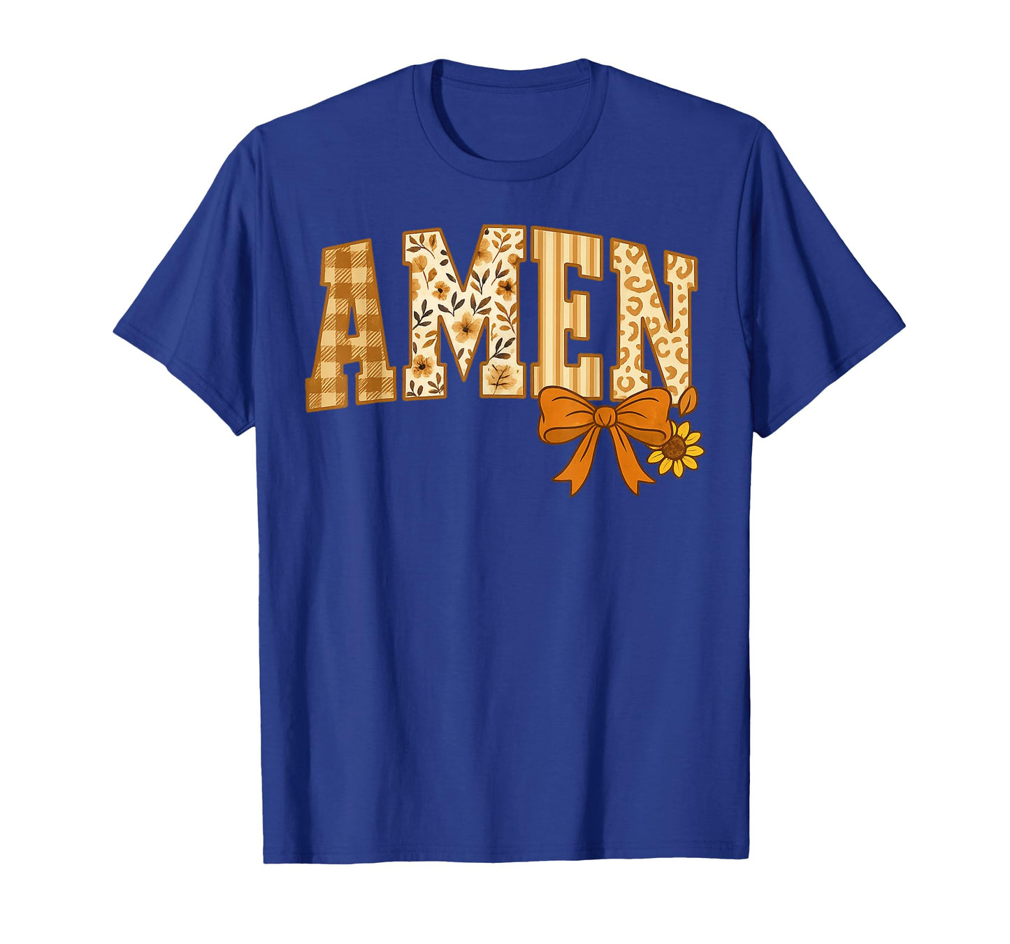 Amen Jesus Christian Faith Thanksgiving Autumn Fall Leaves T-Shirt