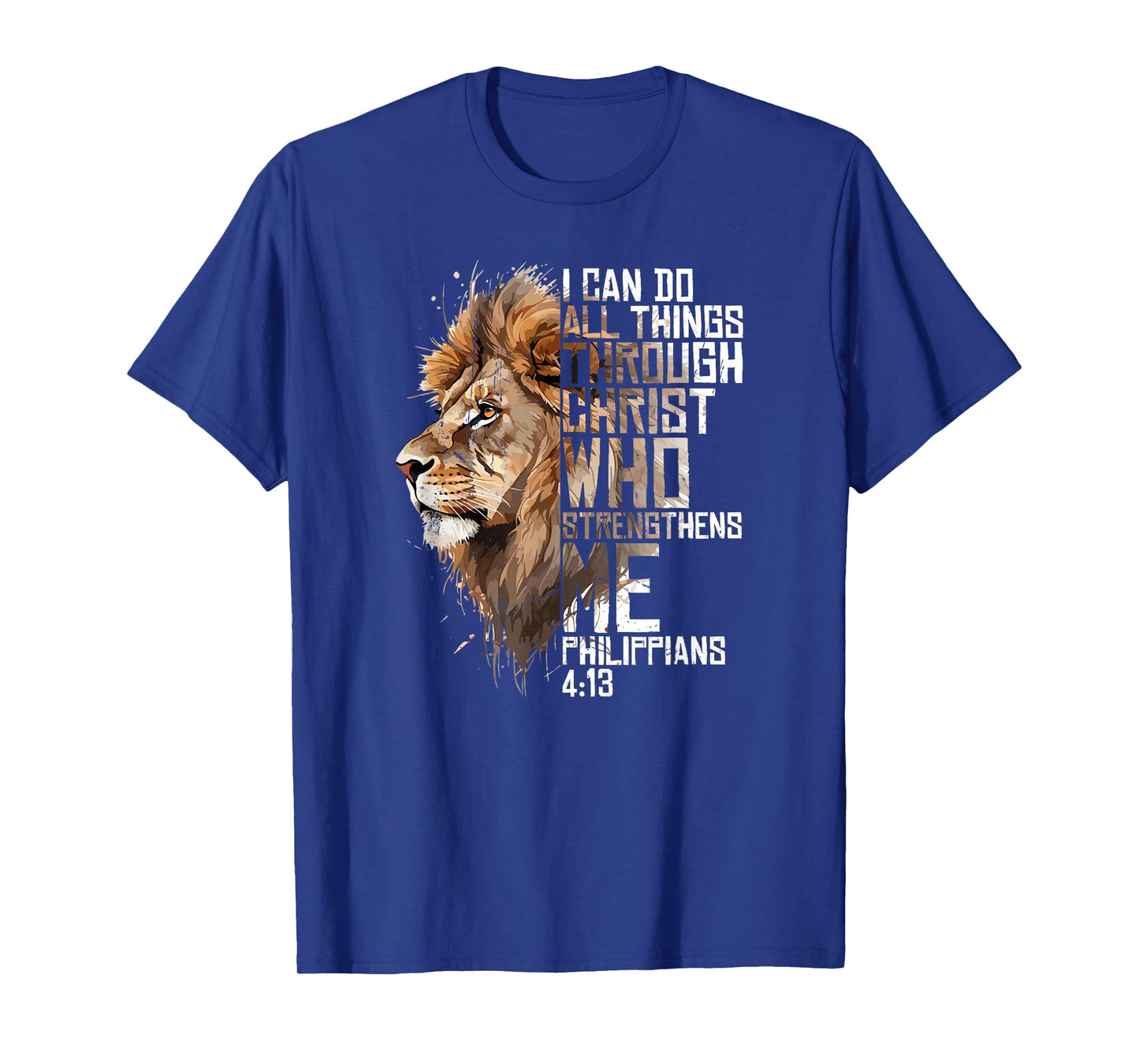 Philippians Christian Bible Verse Funny Lion Graphic Novelty T-Shirt