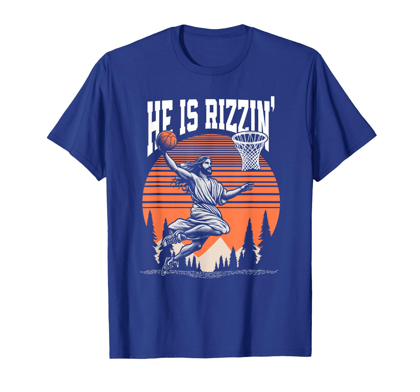 He is Risen Rizzin' Easter Jesus Christian Faith Basketball T-Shirt