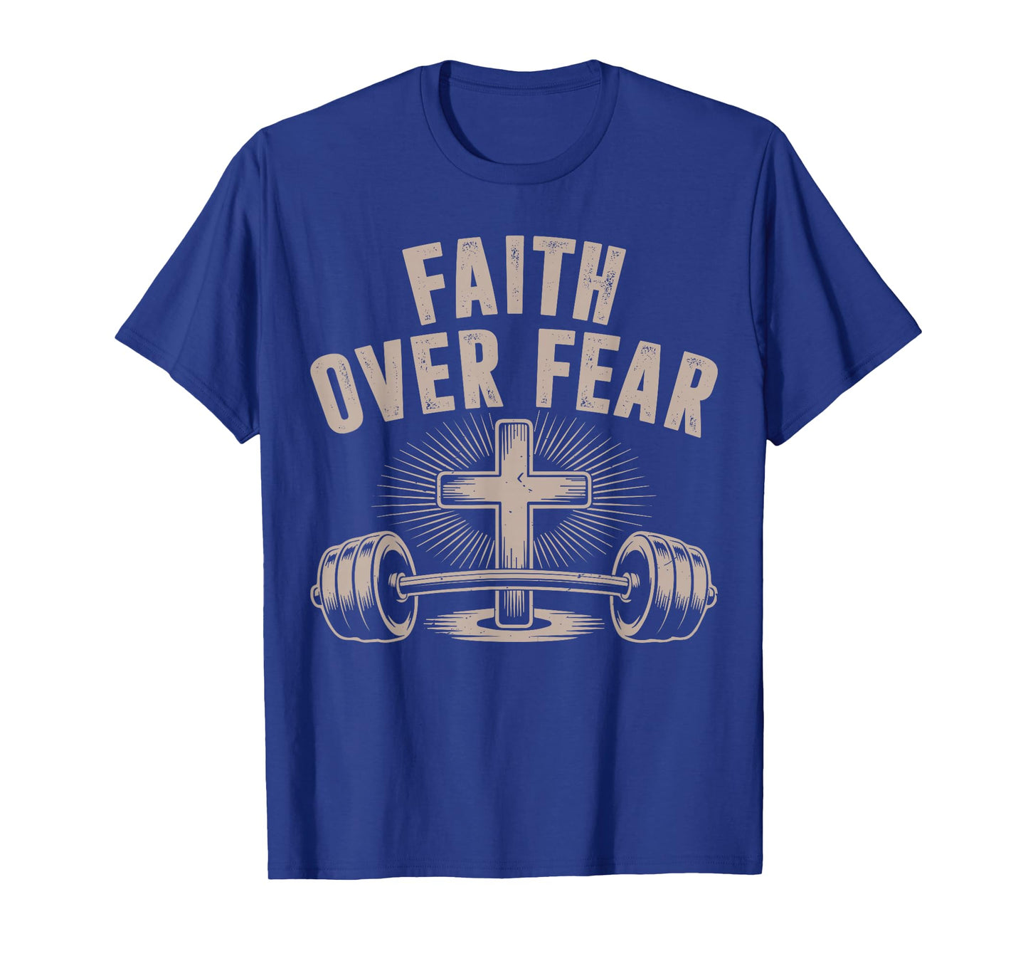 Faith Over Fear Funny Christian Workout Gym Jesus Men Women T-Shirt