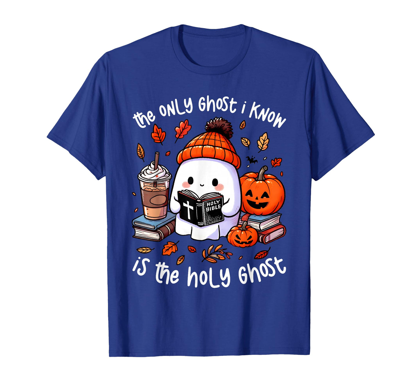 The Only Ghost I Know Is The Holy Ghost Halloween Book T-Shirt