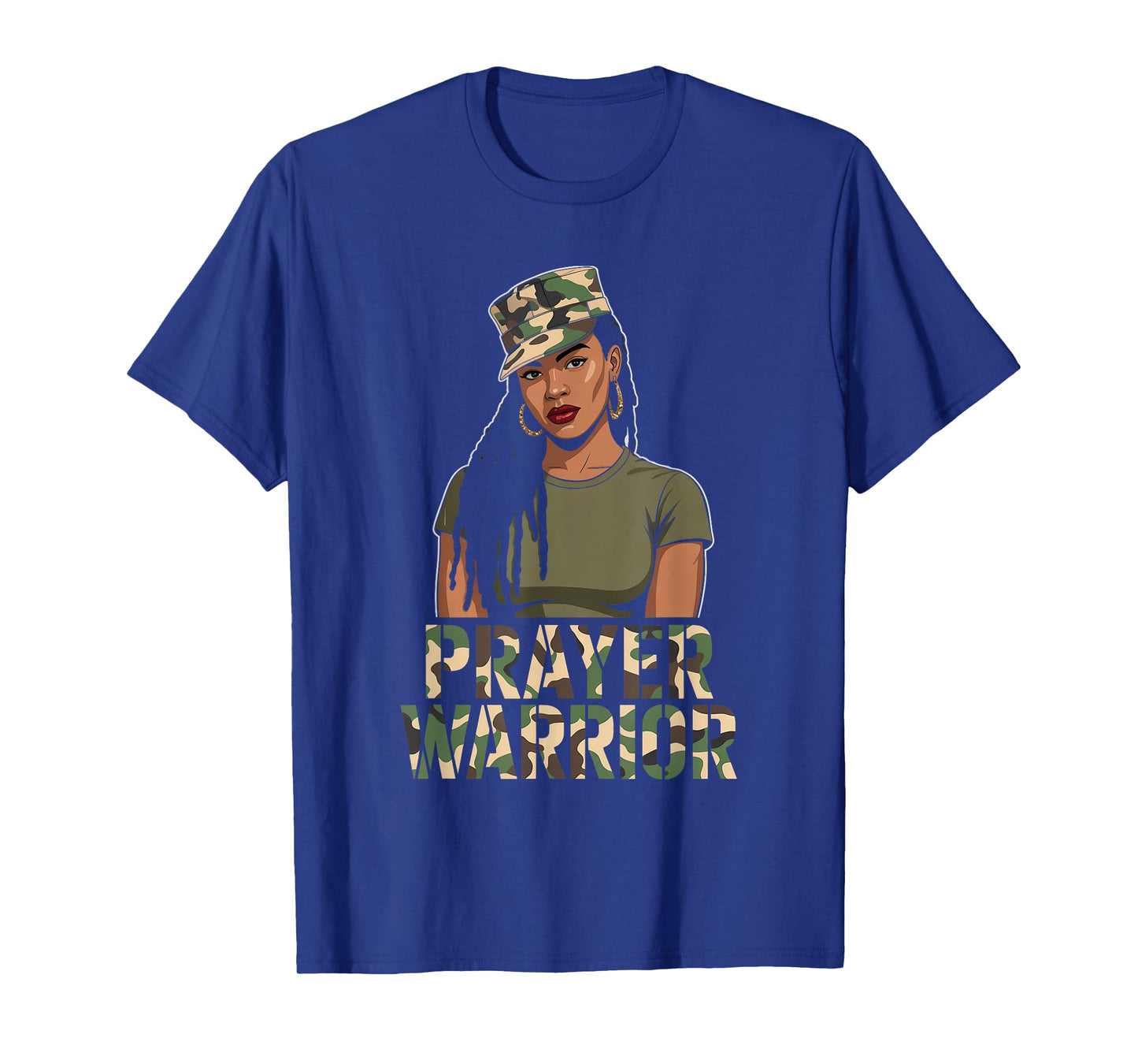 Black Girl Women Camo Prayer Warrior God Jesus Christian T-Shirt