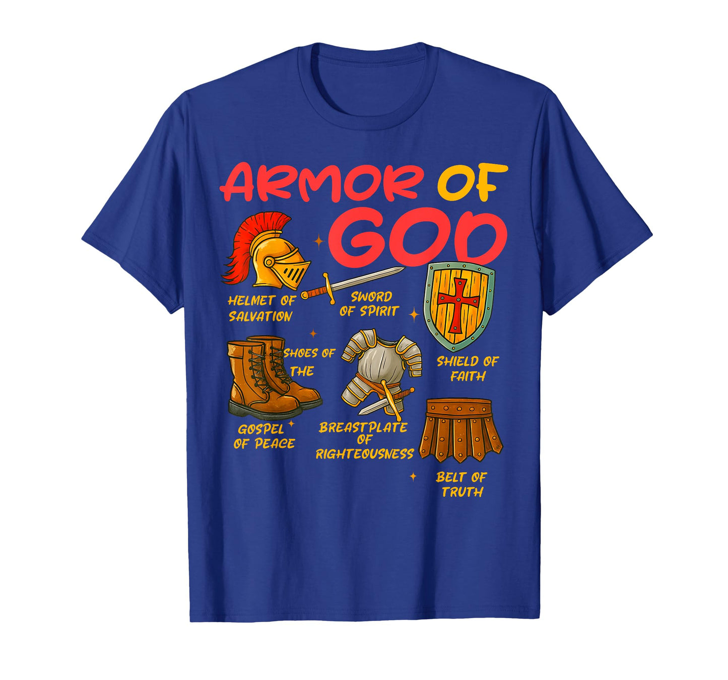 Armor of God Christian Battle Gear Bible Verse Ephesians T-Shirt