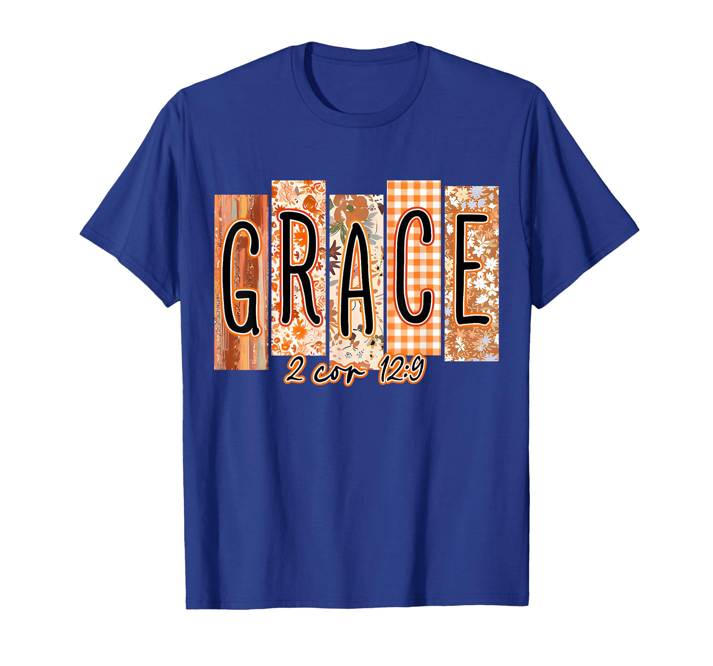 Grace Bible Verse Preppy Fall Christian Faith Pumpkin Spice T-Shirt