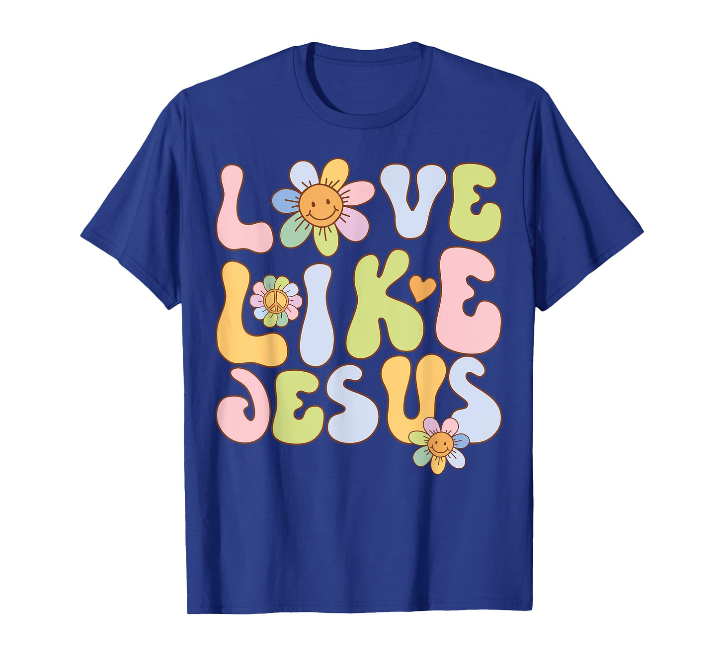 Groovy Love Like Jesus Religious God Christian Graphic T-Shirt
