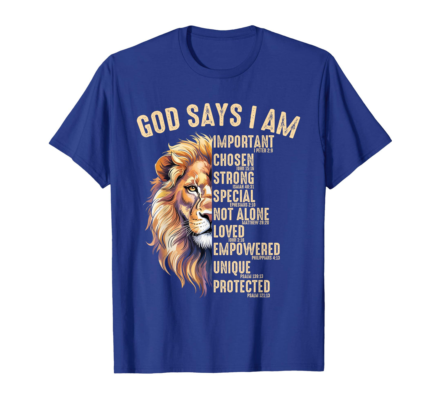 Christian God Says I Am Lion Jesus Son Father Men's T-Shirt