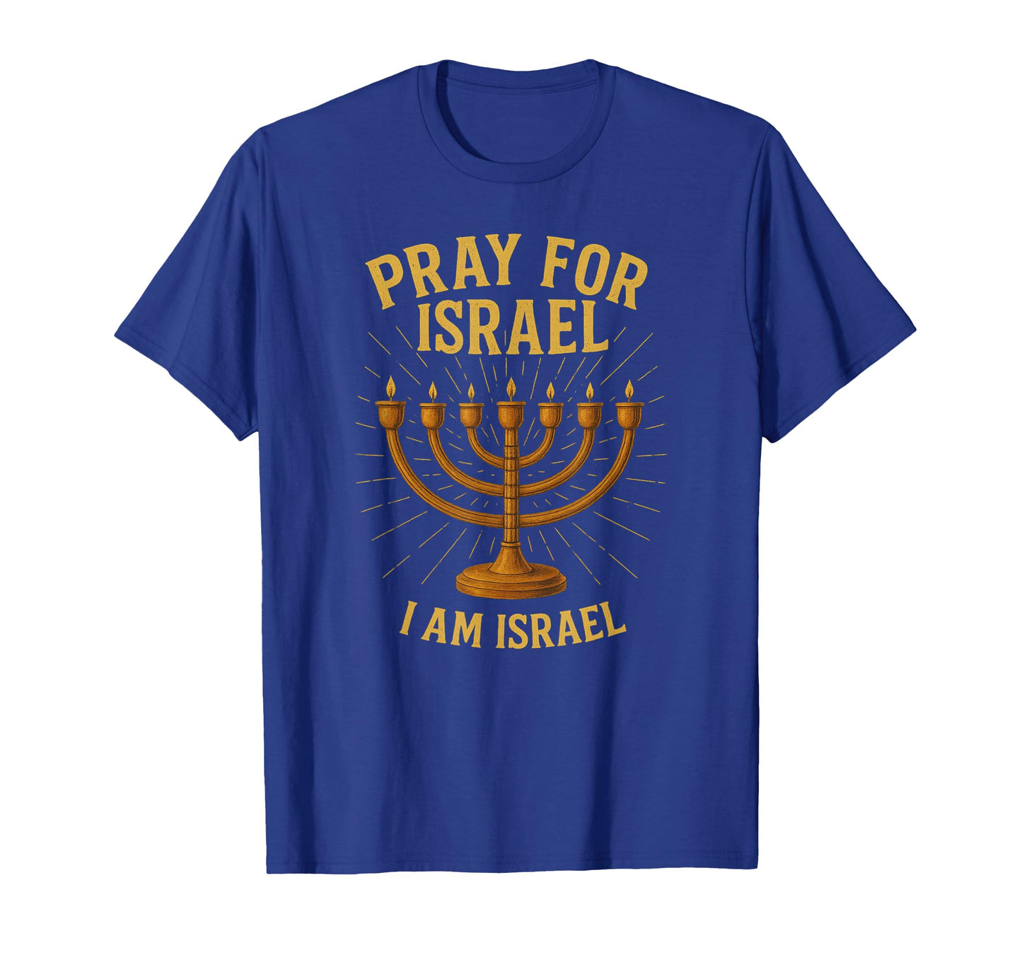 Pray for Israel Menorah Design T-Shirt