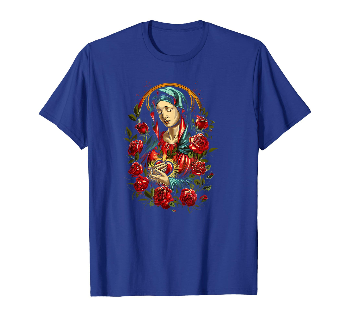 Mary Mother of God Heart of Virgin Art Deco Style Catholic T-Shirt
