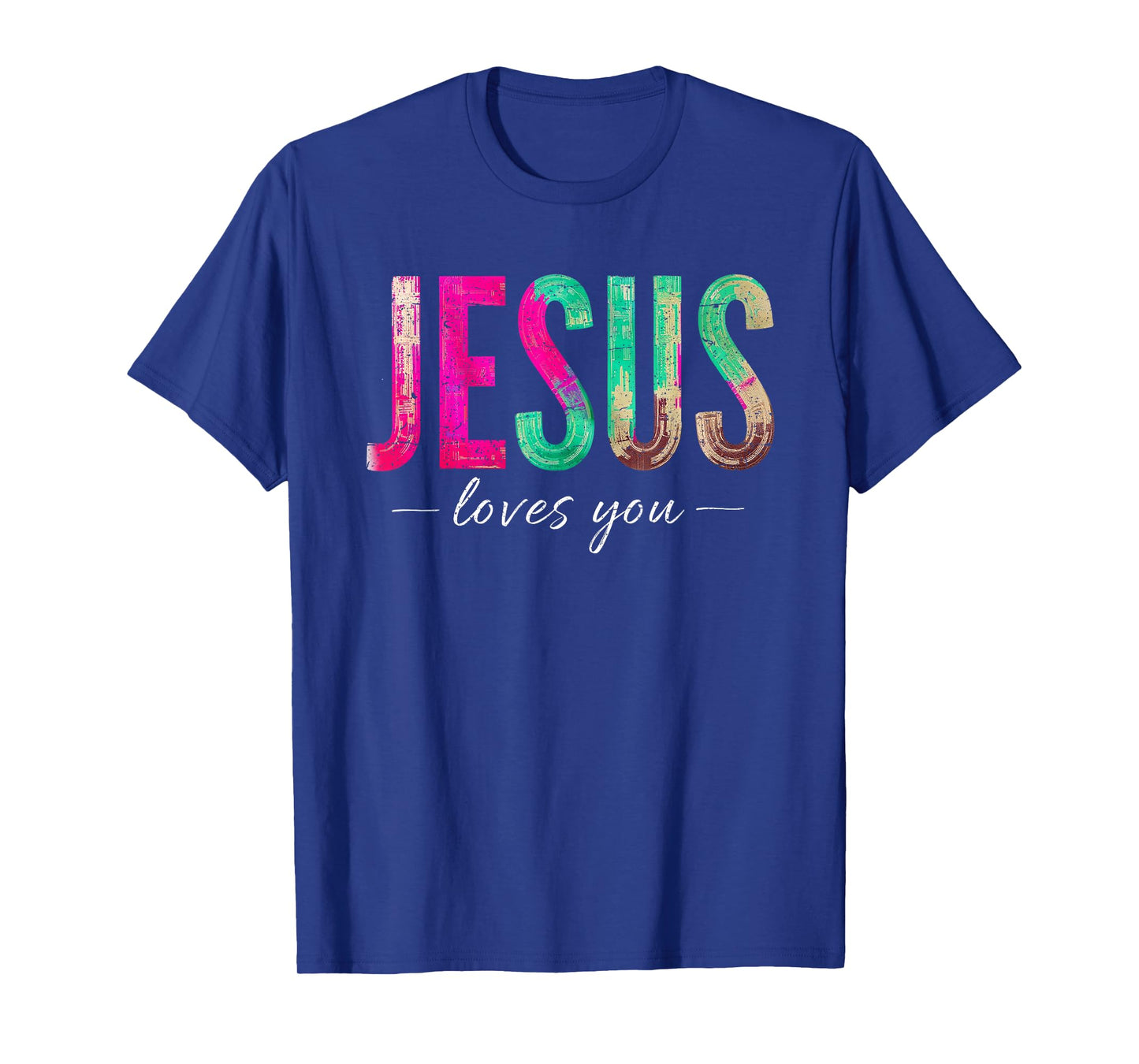 Jesus Loves You Retro Groovy Christian Faith Quote T-Shirt