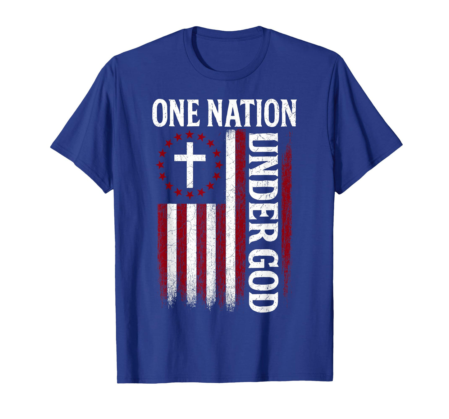 One Nation Under God Flag 4th of July Patriotic Christian T-Shirt