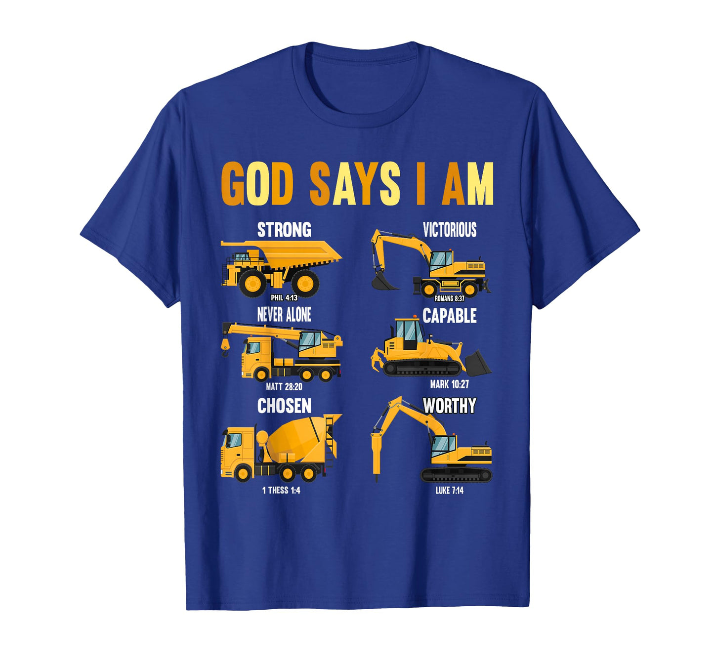 Toddler Kids God Says I Am Construction Bible Verse Truck T-Shirt