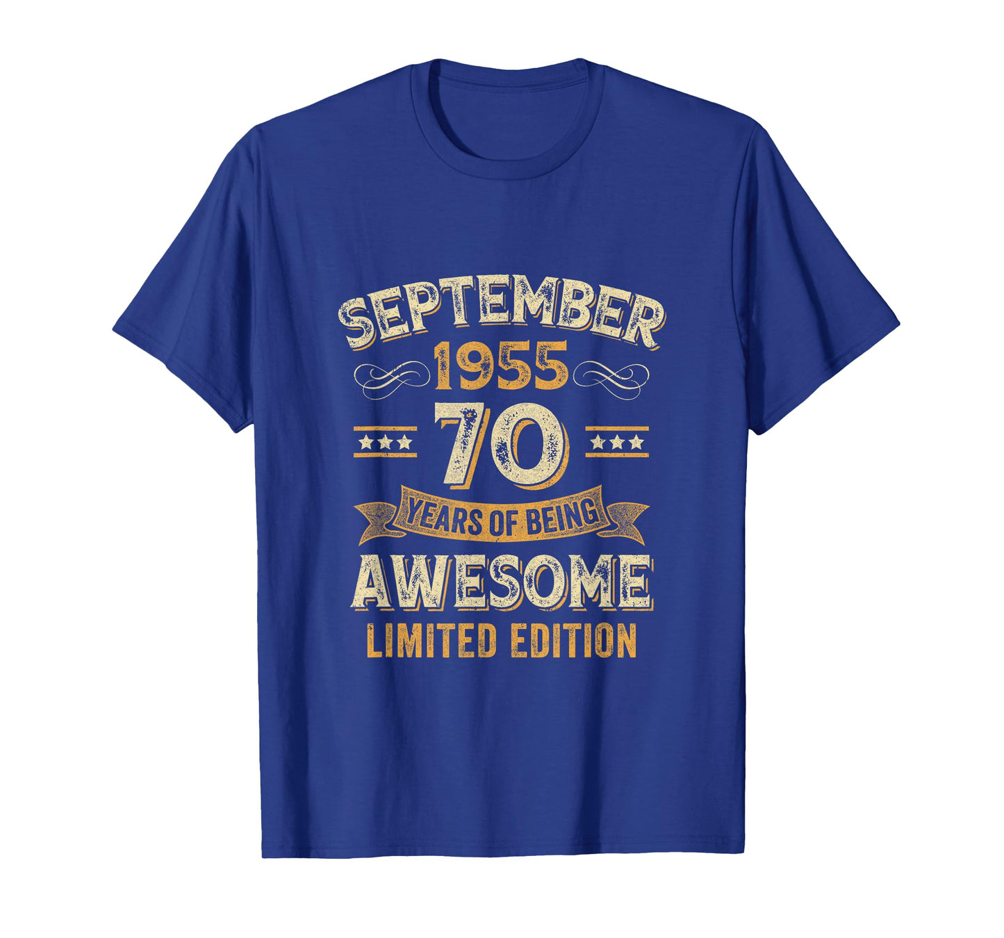 70 Years Awesome Vintage September 1955 70Th Birthday T-Shirt