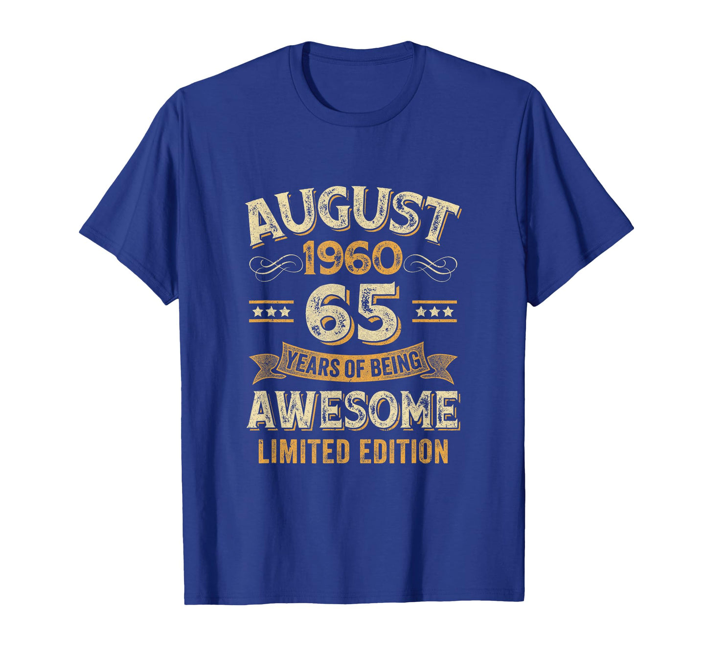 65 Years Awesome Vintage August 1960 65Th Birthday T-Shirt