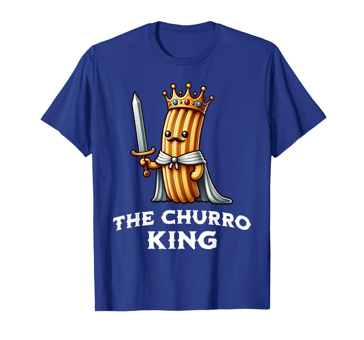 Churro King Funny Churro Mexican Food Illustration T-Shirt