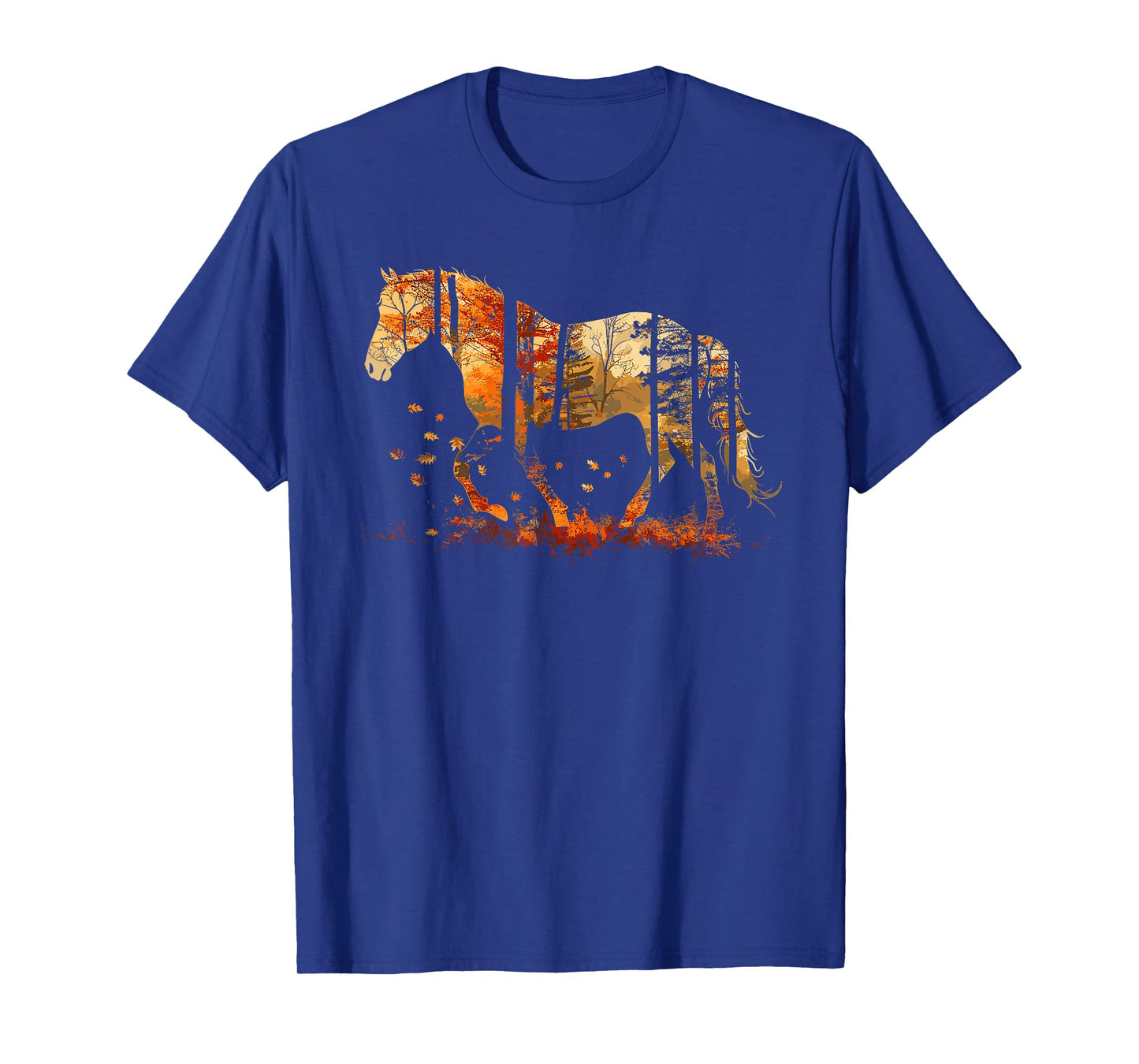 Cute Horse Lover Autumn Leaves Pony Animal Wildlife T-Shirt