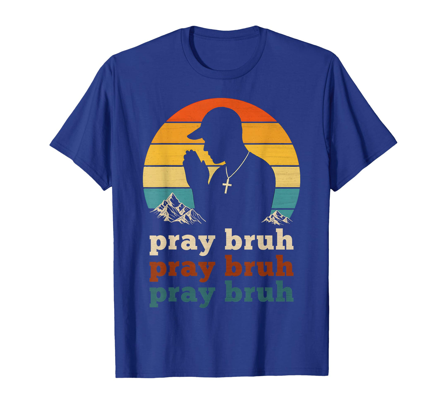 Pray Bruh Vintage Christian Teenagers Hip Hop Praying Church T-Shirt