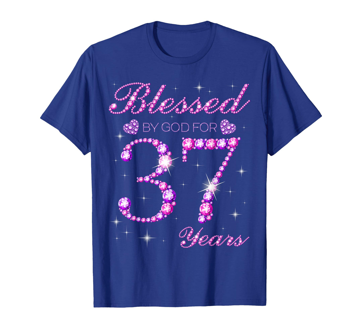 Blessed by God for 37 Years Old 37th Birthday Party T-Shirt