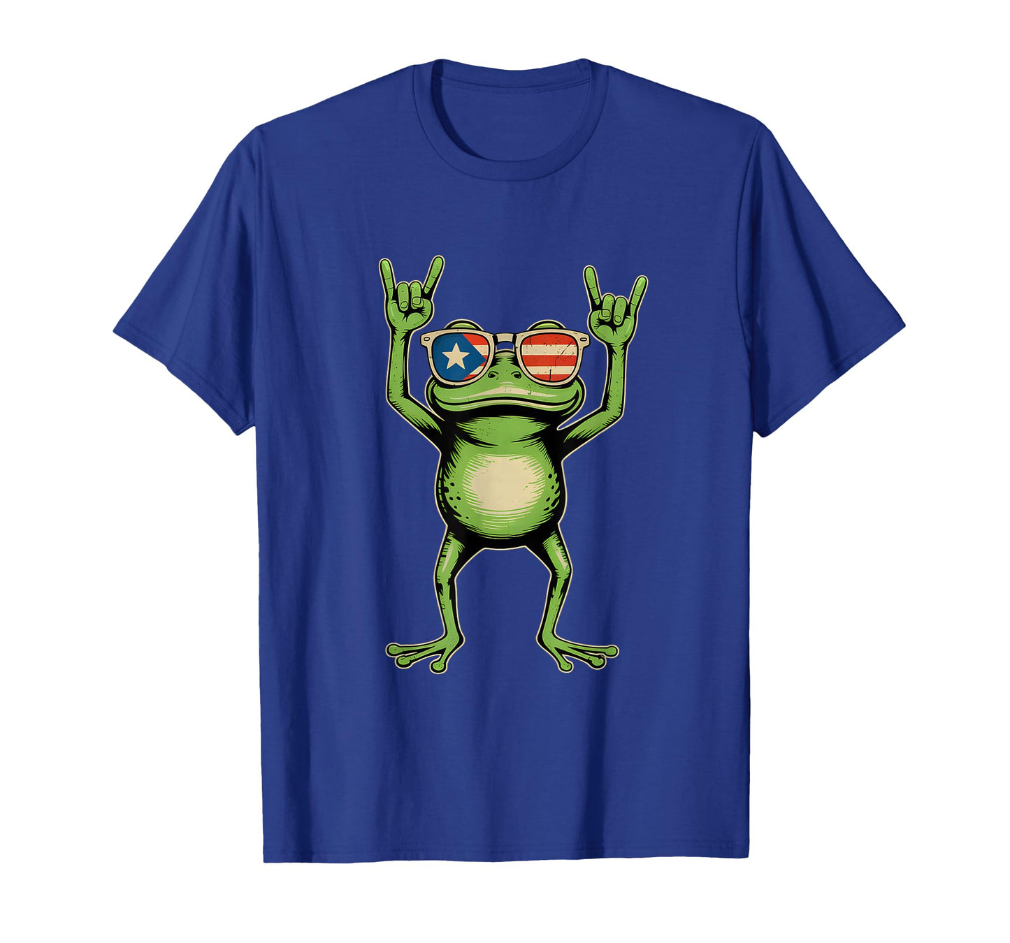 Retro Coquí Frog Puerto Rican Flag Rock Sign Puerto Rico T-Shirt
