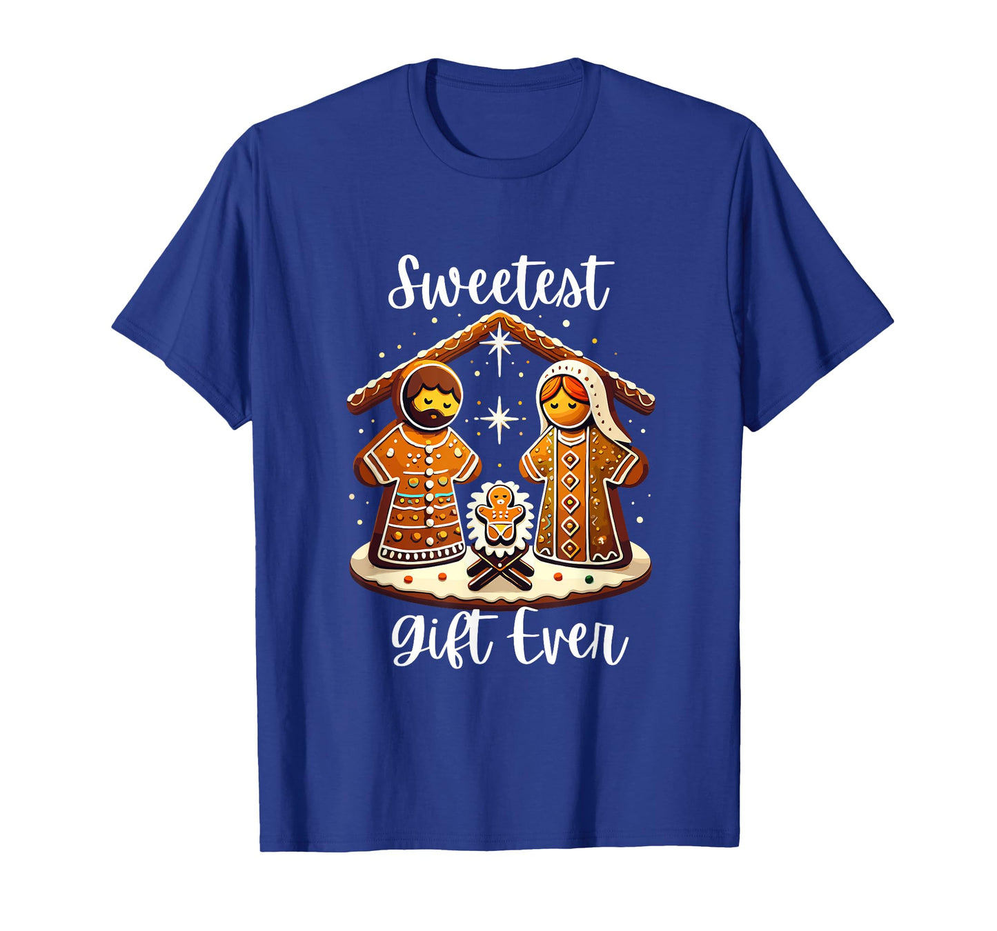 Gingerbread Christmas Nativity Sweetest Ever Jesus Mary T-Shirt