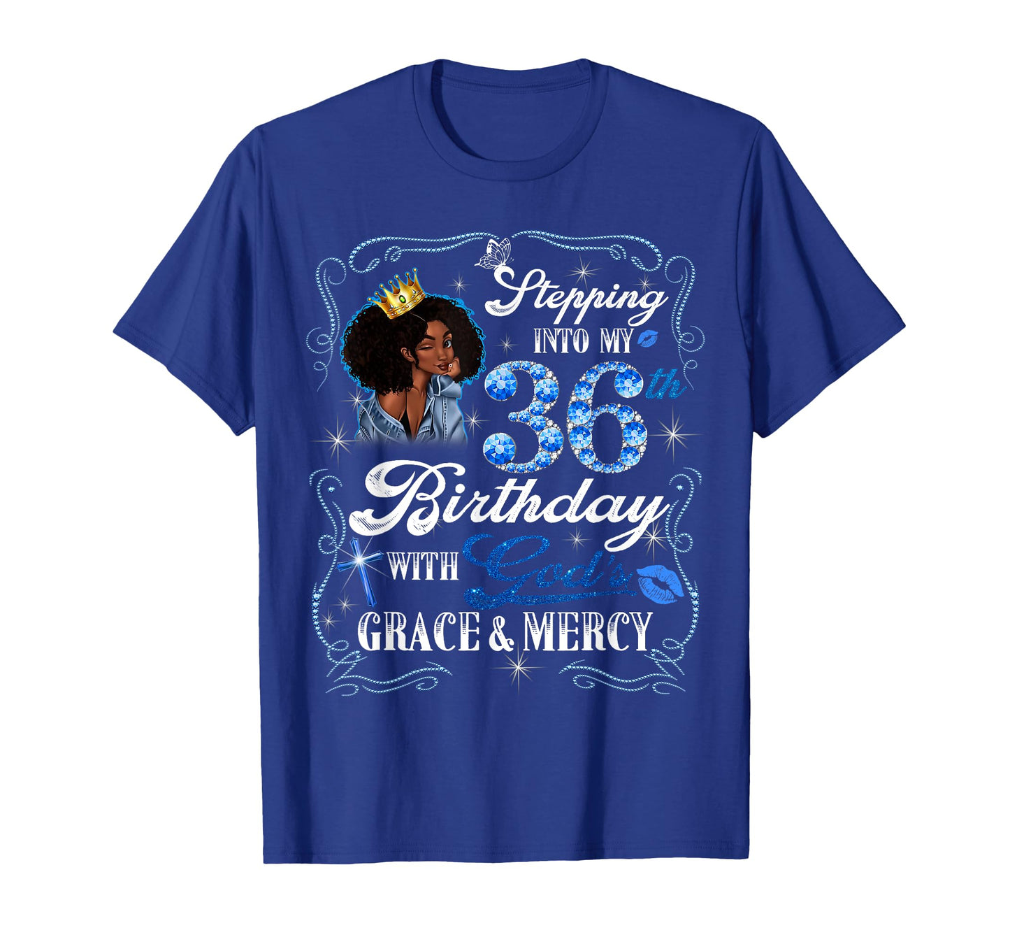 Womens Stepping Into My 36th Birthday With Grace & Faith T-Shirt