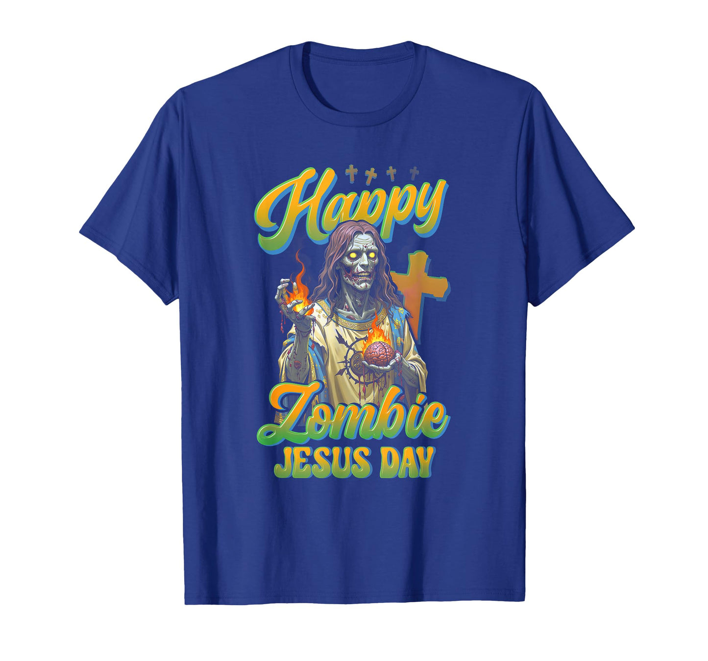 Happy Zombie Jesus Day Horror Christ Faith Cross Religious T-Shirt