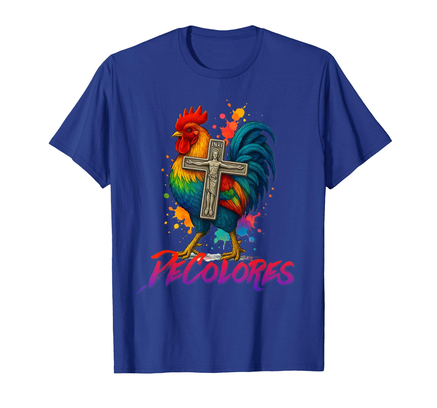 DeColores Cursillo Rainbow Rooster Catholic T-Shirt