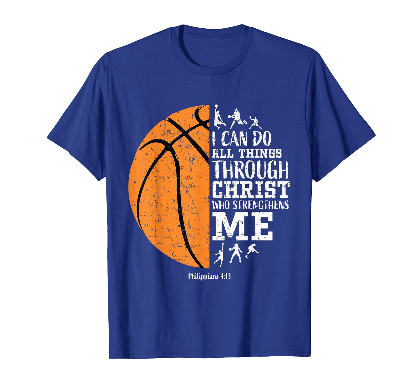 Christian Basketball Gifts Boys Philippians 4:13 Jesus Faith T-Shirt