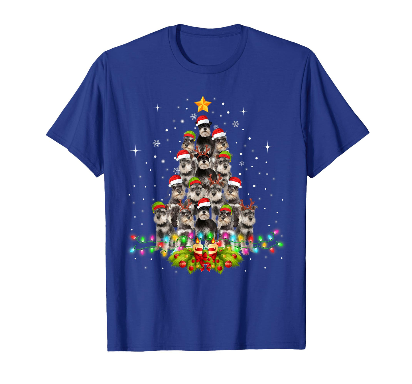 Schnauzer Dogs Tree Christmas Sweater Xmas Pet Animal Dog T-Shirt for Men Women Kids