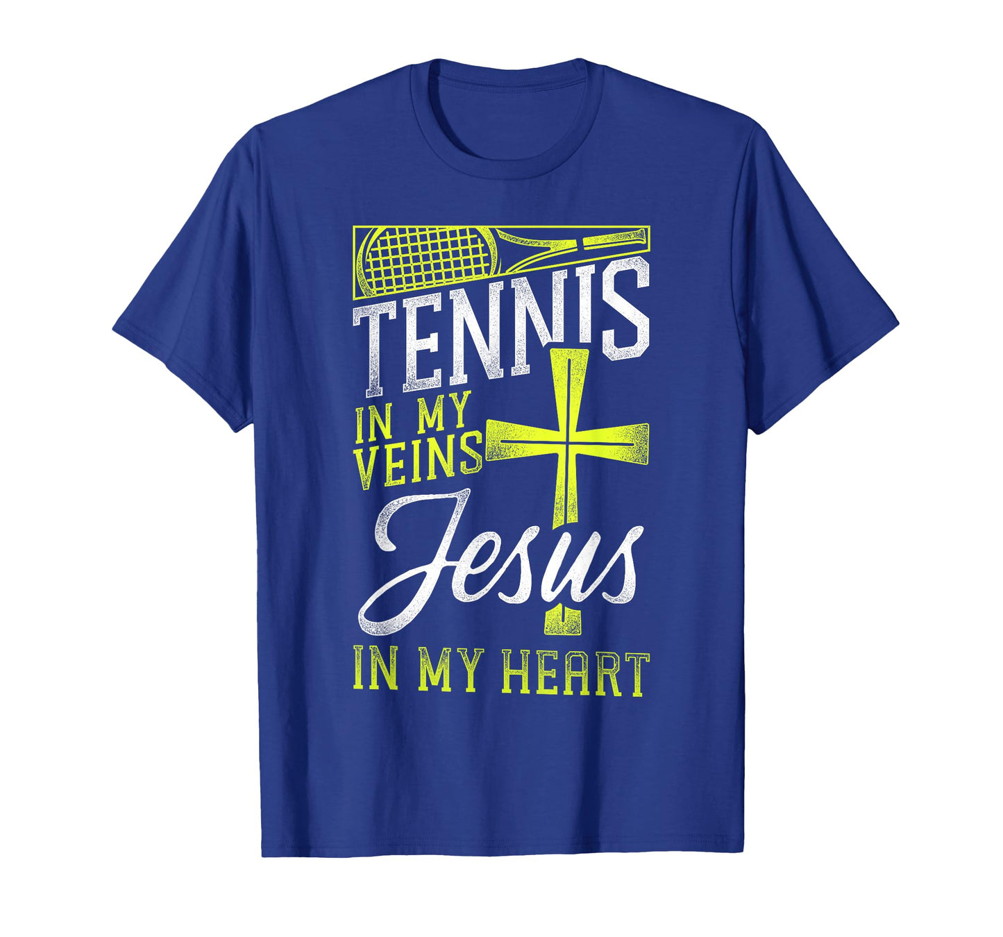 Funny Tennis Player Racket Jesus Faith Christian Tennis In T-Shirt