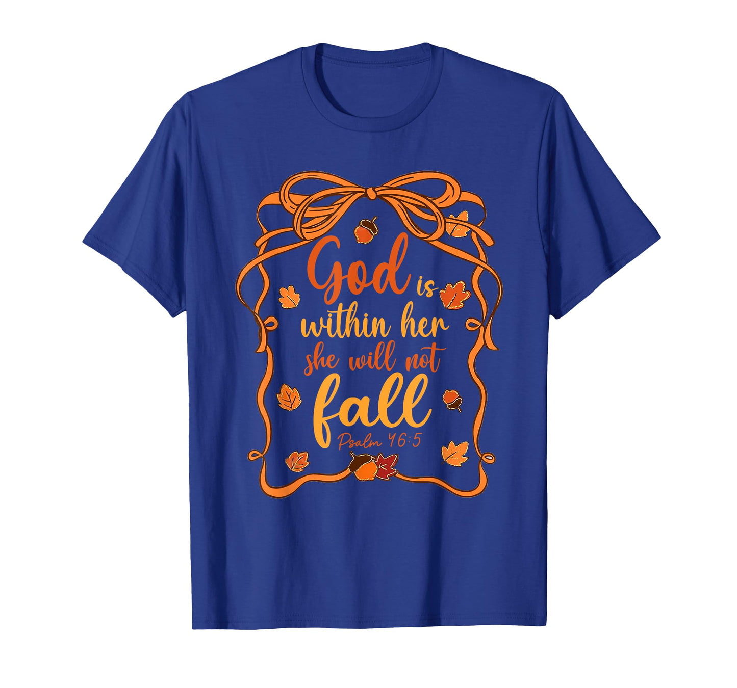 God is Within Her She Will Not Fall Preppy Bible Verse T-Shirt