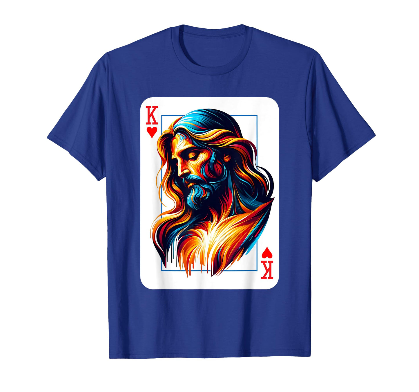 King of Hearts Jesus Card Christian Jesus is King Religious T-Shirt