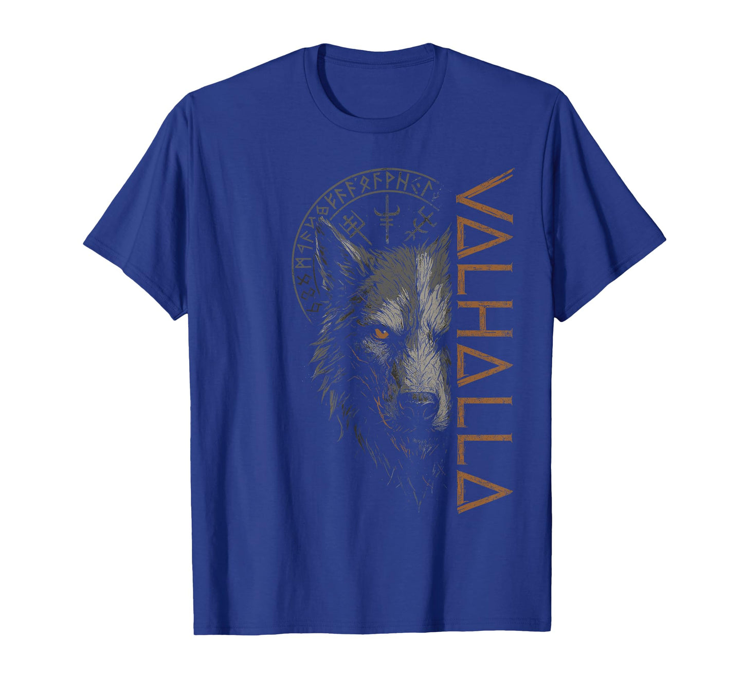 Valhalla Wolf Nordic Compass Odin Runes Vikings Vegvisir T-Shirt
