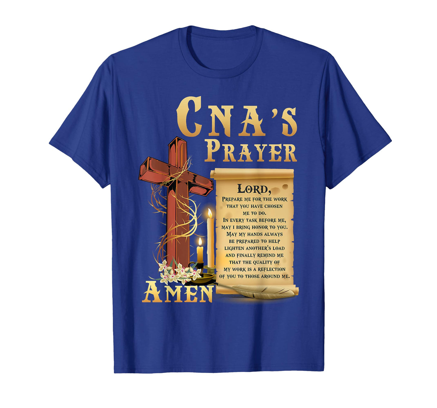 CNA Prayer Amen Certified Nursing Assistant Jesus Christian T-Shirt