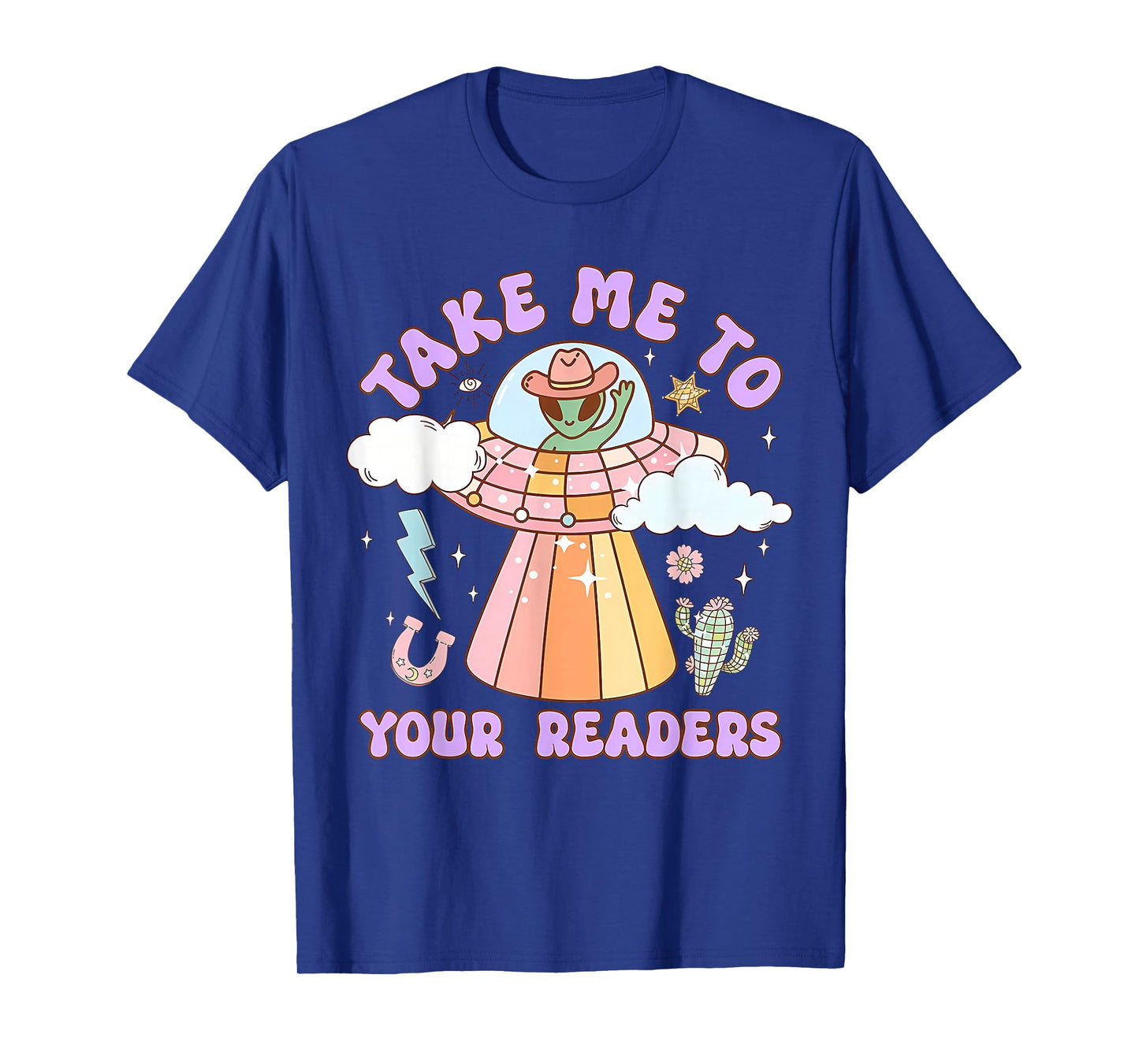 Vintage Retro Take Me to Your Readers Alien Graphic Tee T-Shirt
