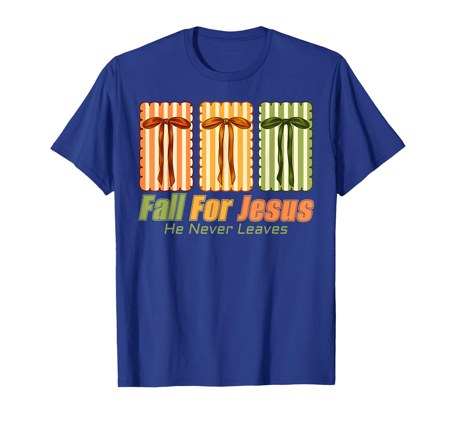 Fall for Jesus Retro Ribbon Christian Fall Girly Autumn T-Shirt