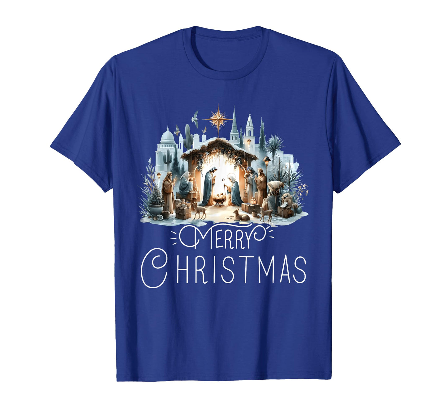 Merry Christmas Nativity Scene North Star Baby Jesus Christ T-Shirt