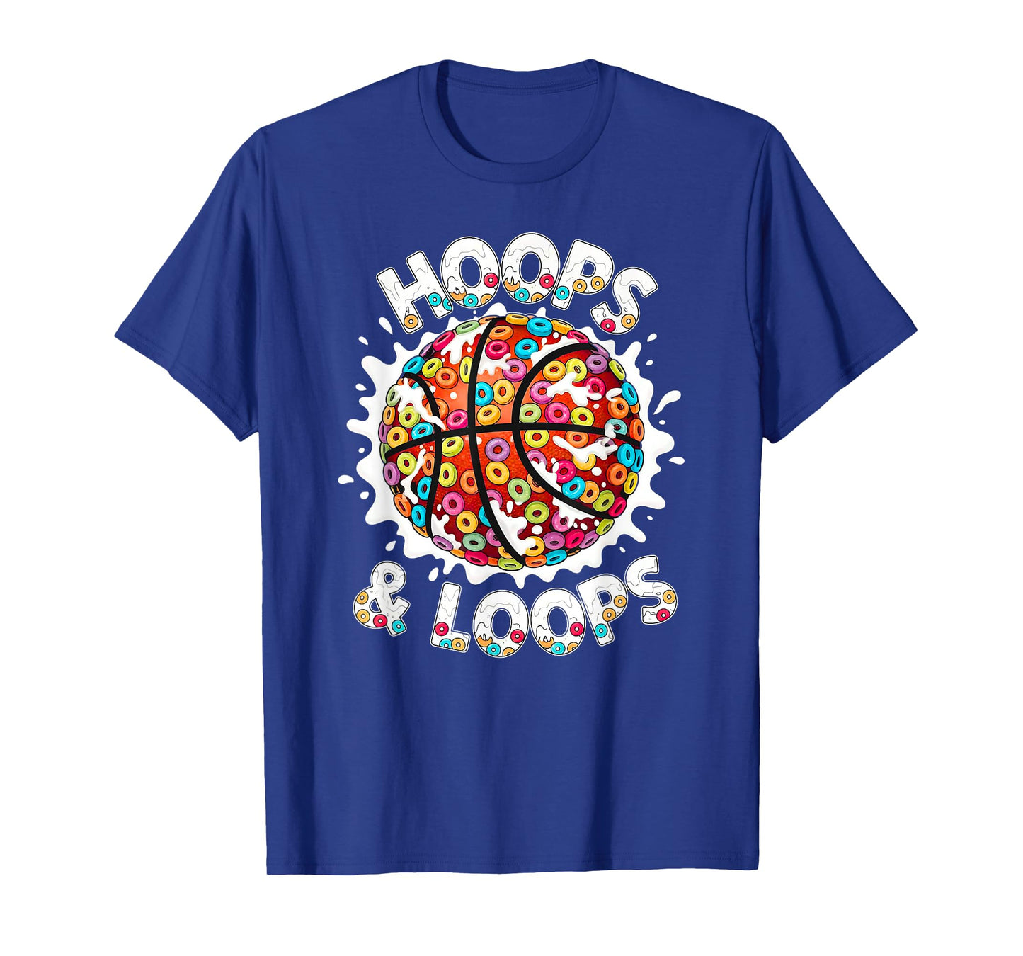 Loops & Hoops Basketball Slam Dunk Colorful Basketball Drip T-Shirt