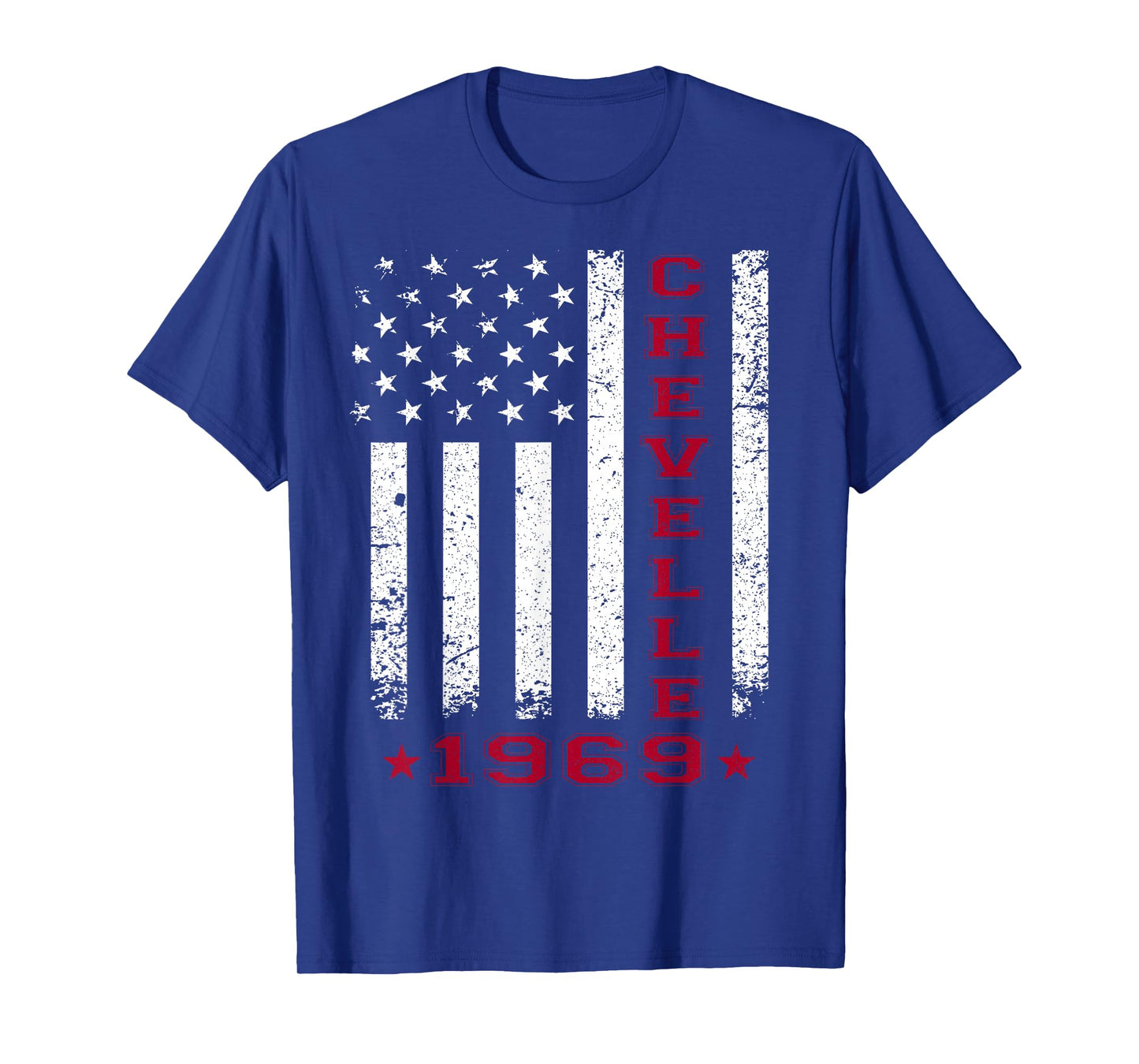 American Flag Jersey Style Chevelle 69 1969 Muscle Car T-Shirt