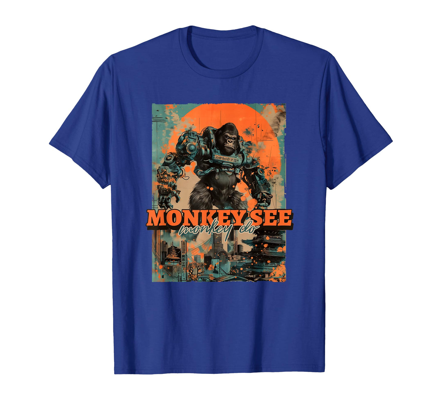 Monkey See Monkey Do (Funny Statement & Gorilla Ape Graphic) T-Shirt