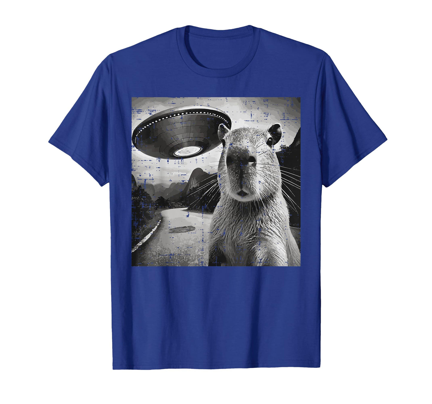 Capybara Ufo Selfie Funny Meme Rodent Alien Men Women Kids T-Shirt