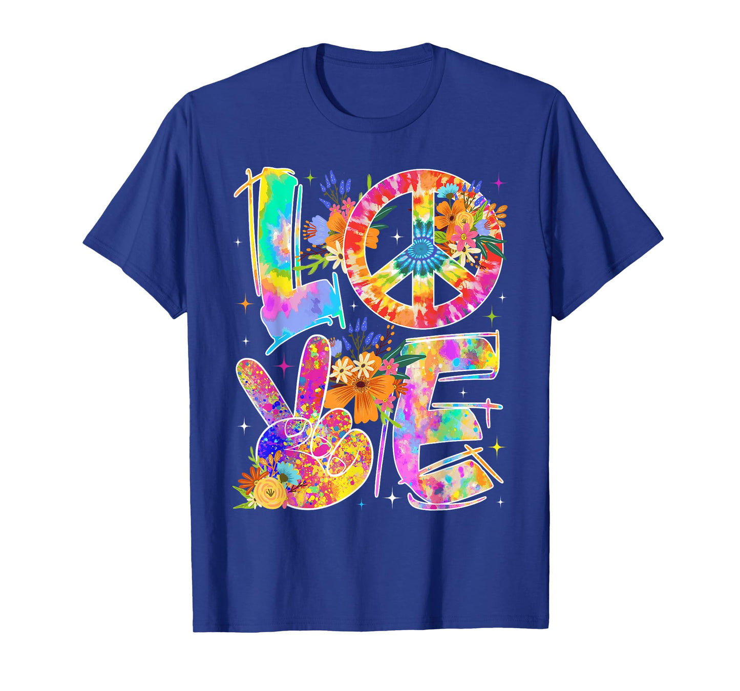 Groovy Hippie Style Love Tie Dye Peace Sign World Peace Day T-Shirt