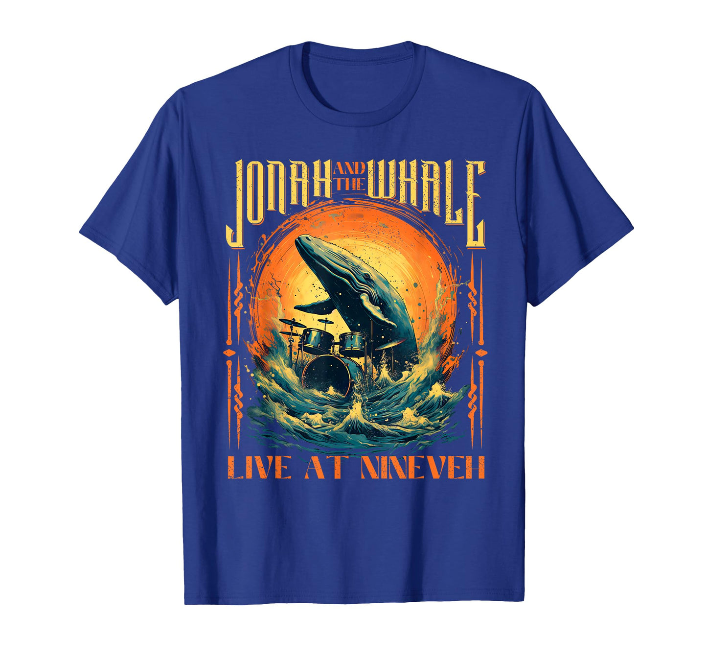Christian Gift for Men Jonah Whale Funny Rock Band Vintage T-Shirt