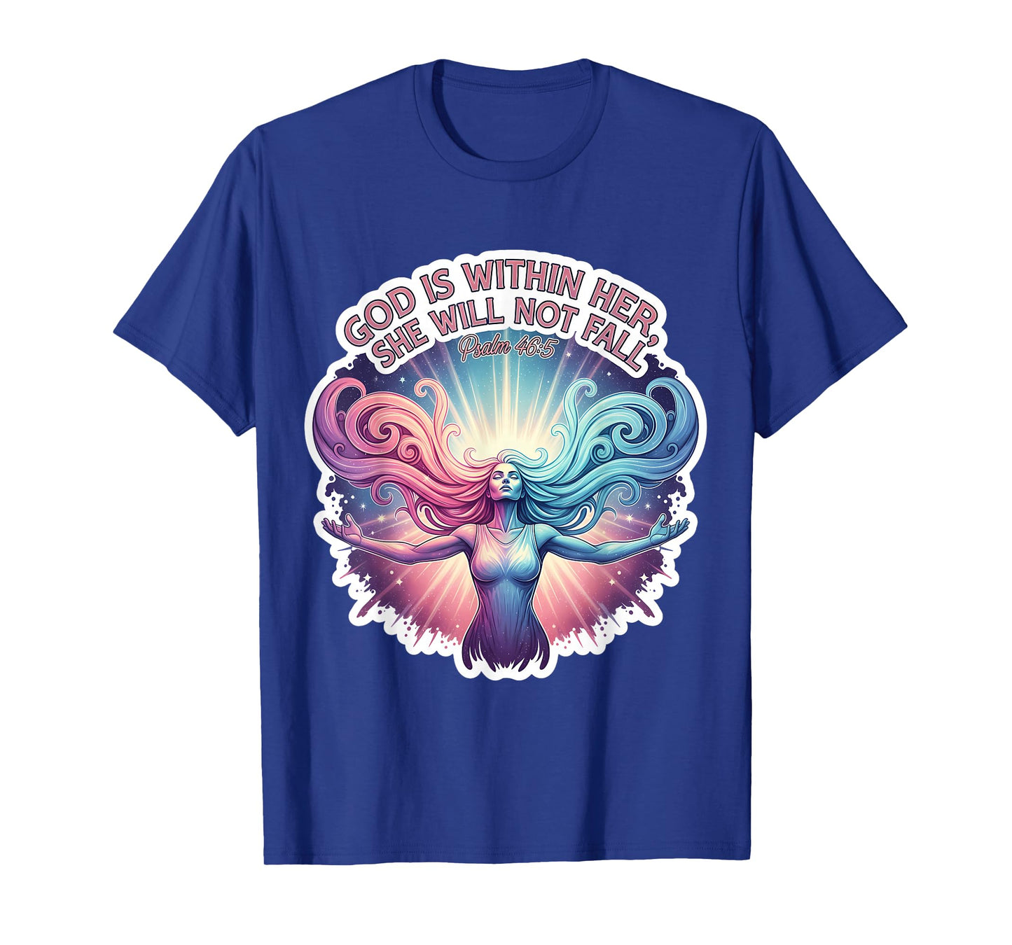 God is Whithin Her She Will Not Fall Christian Bible Womens T-Shirt