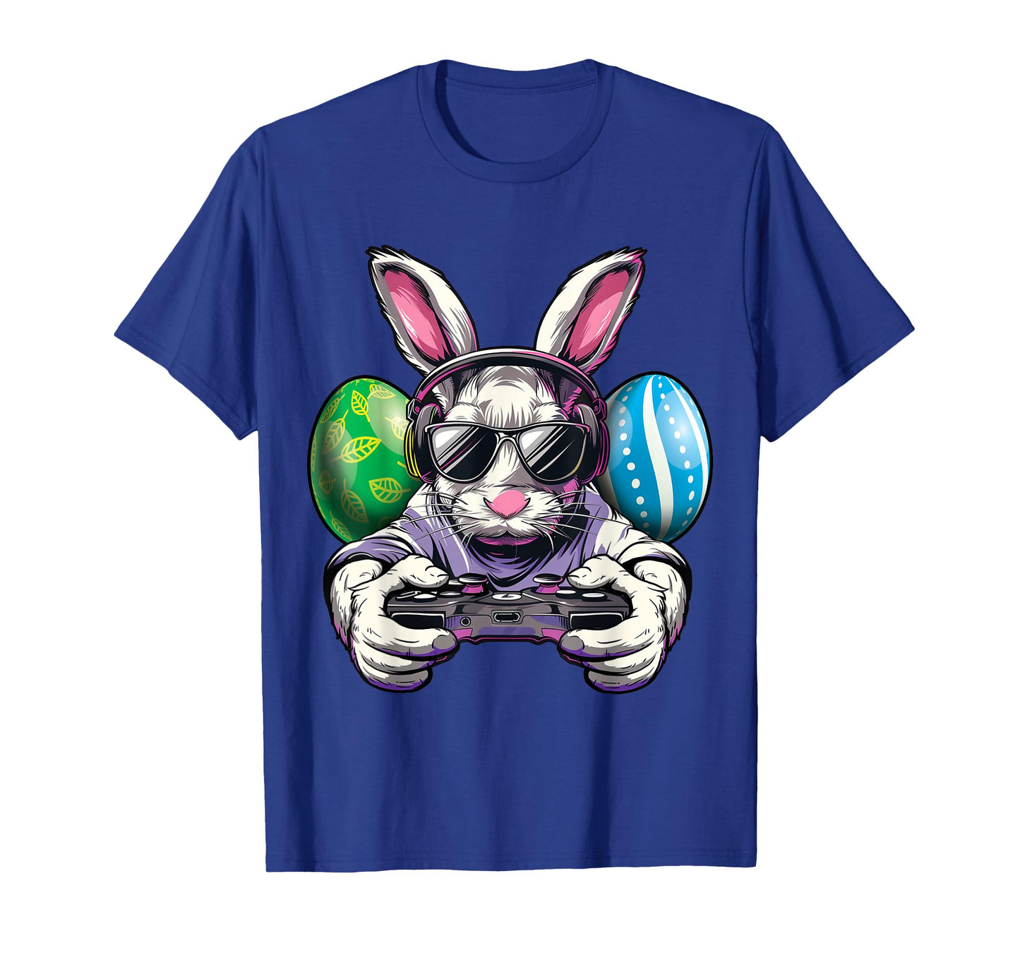 Easter Bunny Plays Video Game With Eggs Boys Kids Gamer T-Shirt